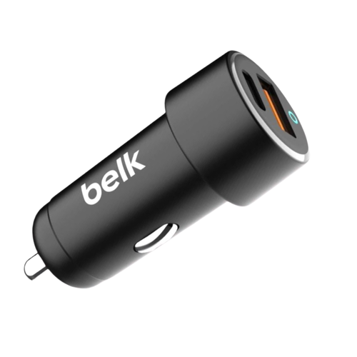 شاحن سيارة ثنائي من بيلك 53W PD بمدخلين PD و مدخل يو اس بي  ضمان سنتين من belk
