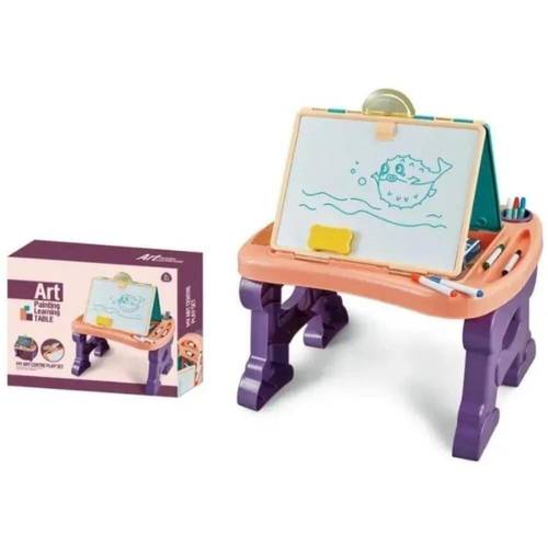 طاولة الدراسة ولوح بوجهين للرسم وتعليم للاطفال