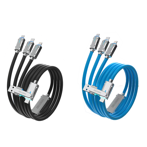 كيبل متعدد المداخل ثلاثة رؤوس USB-C إلى USB-C و يو اس بي  ولايتنج من هوتو  HT-050 Hoto 2x3