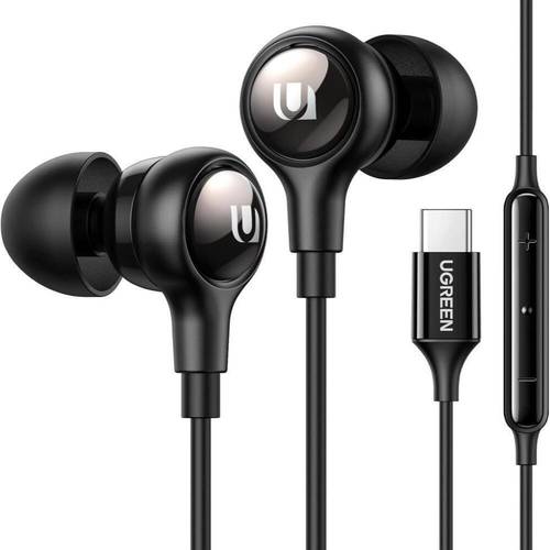 سماعة 1.2 m تايب سي يوجرين سماعة مع ميكروفون Type-C مناسبة للايفون و الاندرويد UGREEN Type C Earphones, In-ear Headphones with Microphone USB C