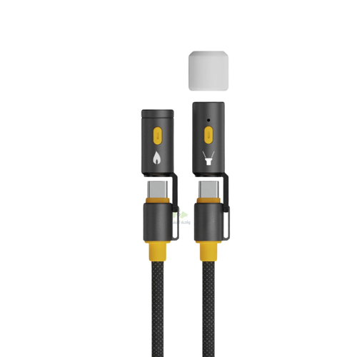كيبل تايب سي  قماش إلى PD بسرعة 60واط مع كشاف و ولاعه  MOOGMAX 3 IN 1 CABLE C TO TORCH & C TO LIGHTER