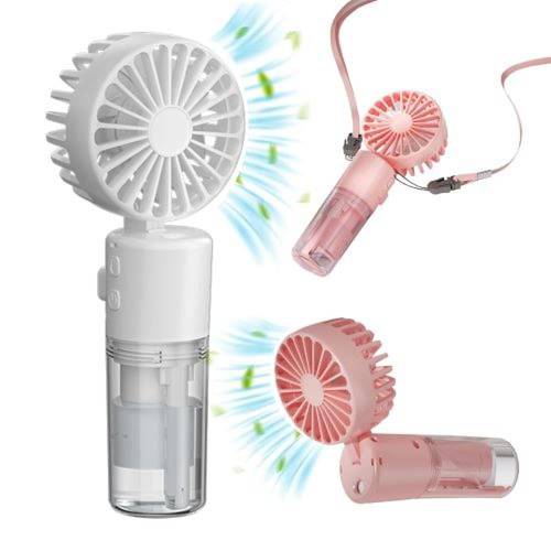 مروحة صغيرة مع رذاذ 4 سرعات محمولة شحن تايب سي رذاذ spray fan humidifying F2