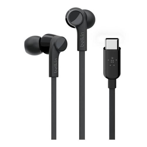 سماعة أذن سلكية مدخل Type-C تدعم اجهزة الايفون والايباد والجالكسي و الهواوي ماركة بيلكين Belkin SoundForm Wired Earbuds With USB-C® Connector