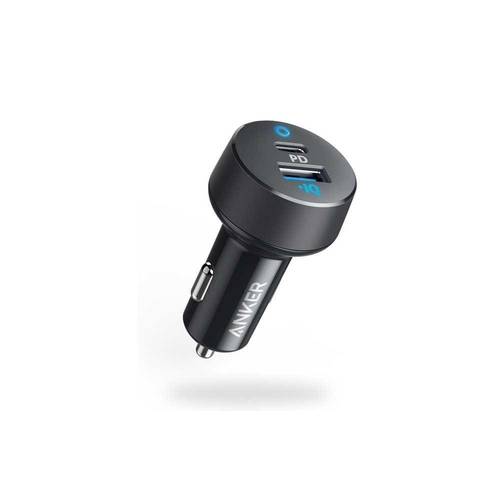 شاحن سيارة انكر باوردرايف  بي دي 2 + 35 واط بمنفذ USB ومنفذ تايب سي - Anker PowerDrive PD+2  اسود