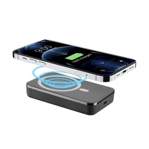 بطارية متنقلة باور بانك Cellularline لاسلكي ماج سيف 10000 ملي امبير شركة سليورلاين الايطاليه   Cellularline Power Bank 10000 mAh, with Wireless Charging, Black