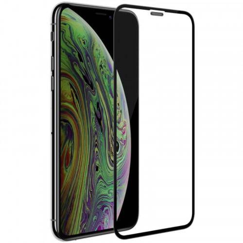 شاشة حماية زجاجية 5D بإطار أسود لهاتف  ايفون اكس آر - iPhone xr