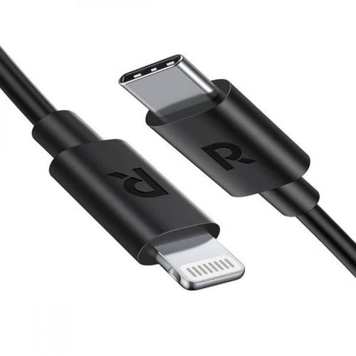 كيبل من راف باور Type-C إلى Lightning بخاصية الشحن السريع PD معتمد من ابل بطول 1 متر - RAVPOWER RP-CB1016