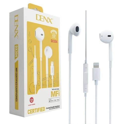سماعة ايفون سلكية بمدخل لايتنينج  Lightning من DENX dx304 ضمان سنتين