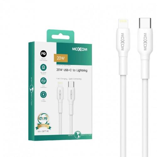 كيبل ايفون الى تاب سي USB-C لشحن السريع  من MOXOM متر 20W USB-C to Lightning