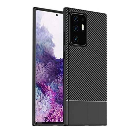 غطاء كفر كربون نحيف بتصميم مخطط رائع لحماية جهاز نوت 20 الترا ، Samsung Galaxy Note 20 Ultra