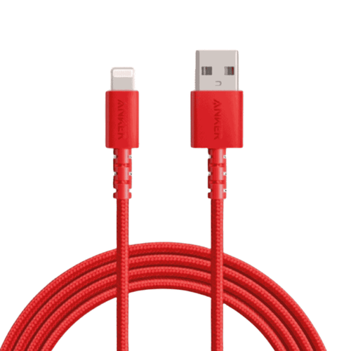 سلك شاحن انكر باورلاين سيليكت بلس من USB الى آيفون بطول 1.8 م - احمر