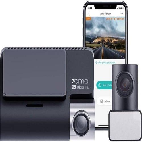 داش كام مع شاشة 70mai الترا بجودة 4k أمامي و خلفي -70mai 4k Dash Cam A800S+Rear Cam Set