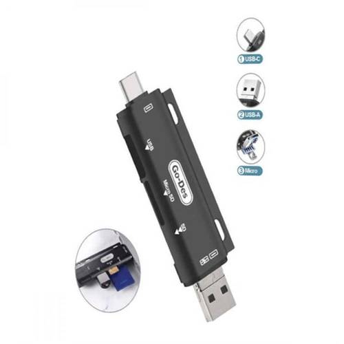 قارئ بطاقة الذاكرة OTG عالي السرعة 3 في 1 بمنفذ تايب سي GD-DK108 3 In 1 Type-C Otg Memory Card Reader