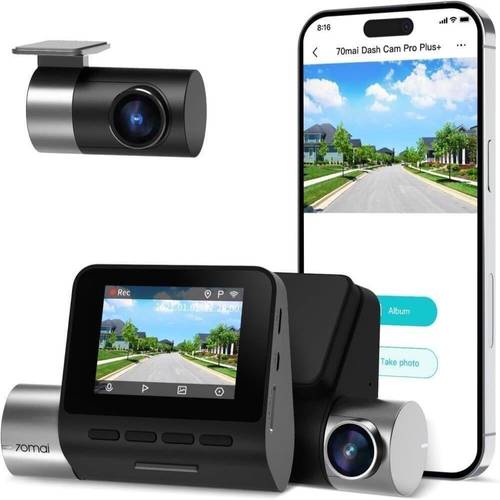 داش كام مع شاشة 70mai الترا بجودة 2.7k أمامي و خلفي 70mai 2.7K 1944P Ultra Full HD Dash Cam Pro Plus+ A500S-1 ضمان سنتين
