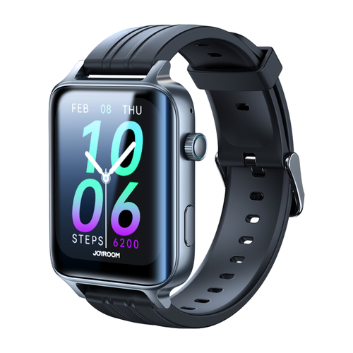 ساعة ذكية من جيروم جي اف تي 6 , JOYROOM JR-FT6 , مقاوة للماء , مضاد للصدمات JR-FT6 Waterproof IP68 Smartwatch With Silicone Black