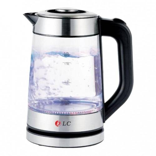 غلاية كهربائية زجاجية - 1.7 لتر - 1850 واط - أسود وفضي DLC - DLC-HT1188S