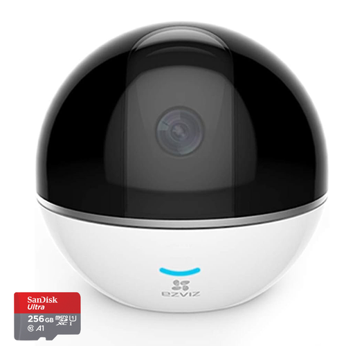 كاميرا مراقبة ذكية للمنزل C6TC من ايزفيز EZVIZ، 1080P واي فاي مع ذاكرة و قارئ ذاكرة ، دوران 360 درجة، ميزة المحادثة ثنائية الاتجاه، رؤية ليلية رائعة