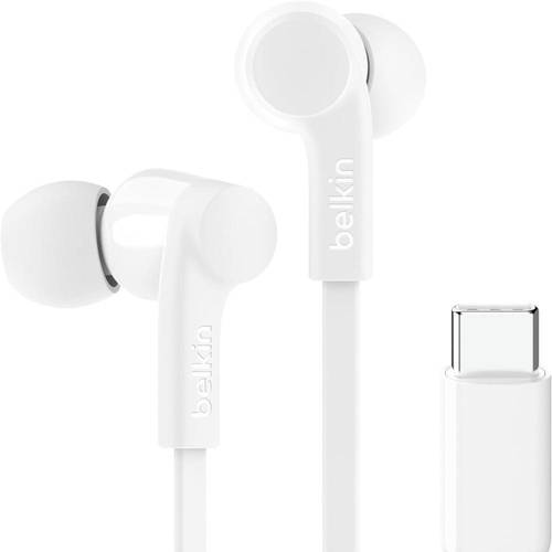 سماعة أذن سلكية مدخل Type-C تدعم اجهزة الايفون والايباد والجالكسي و الهواوي ماركة بيلكين Belkin  SoundForm Headphones with USB-C Connector Écouteurs avec connecteur USB-C