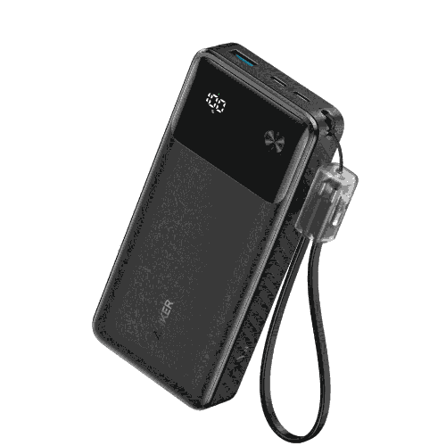 باور بانك أنكر بطارية شحن أنكر بقوة 30 واط وسعة 20000 مللي أمبير, A1384H11 – أسود Anker Power Bank, 20,000mAh Portable Charger With 30W Max PD Fast Charging