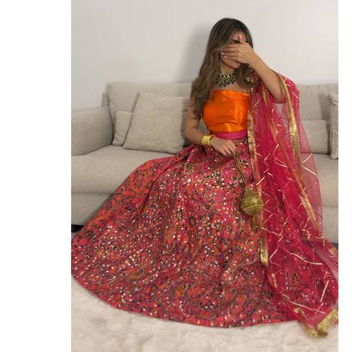 orange saree