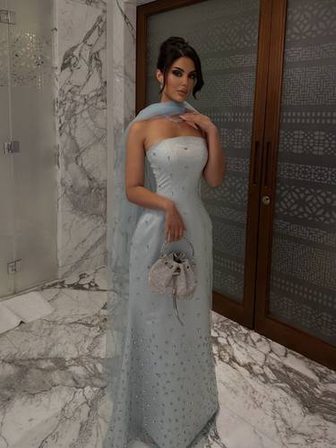 Robe bustier bleu glace