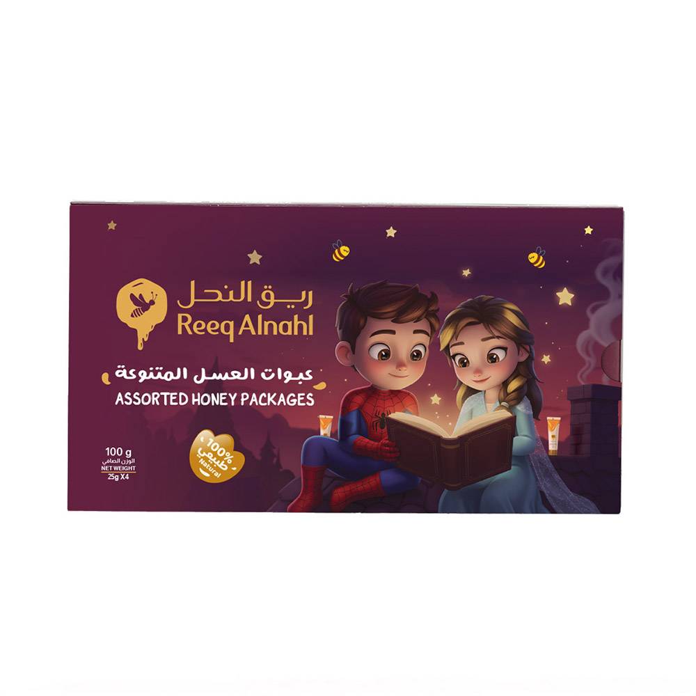 تيوب العسل للأطفال - عسل مشكل 25 جم - تيوب العسل 4 حبات - عسل مشكل 25 جم