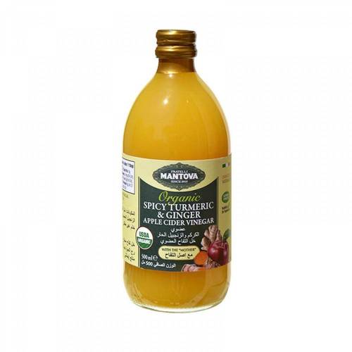 مانتوڤا خل التفاح مع الكركم والزنجبيل الحار 500ml