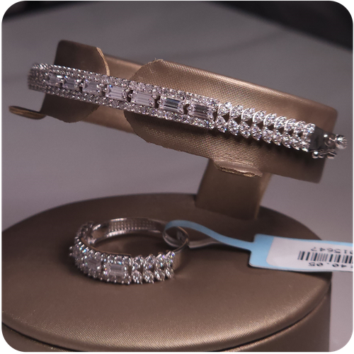 نسخة من White Gold Bracelet Set - 18K