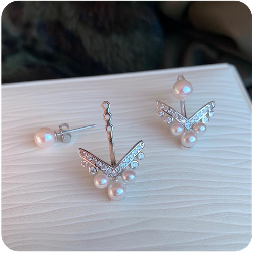Silver Earring With Freshwater Pearls - 925K