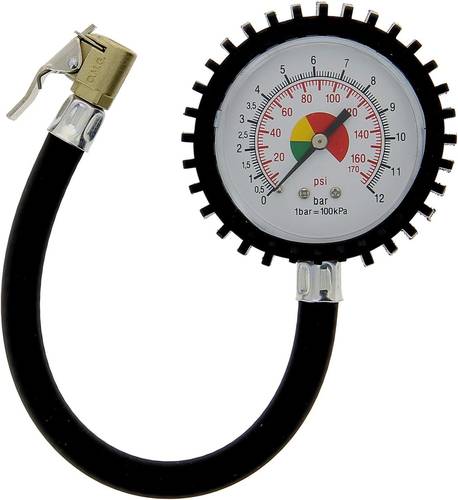 Tire Pressure Gauge (0-170 PSI) - Heavy Duty Stainless Steel Gauge for Bike, Motorcycle, and Car - MotCertified ANSI