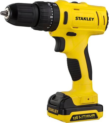 Stanley 12V Li-Ion Cordless Hammer Drill Driver with 2x1.5Ah Batteries, Battery Charger and Kitbox, Yellow/Black, SCH121S2K-B5