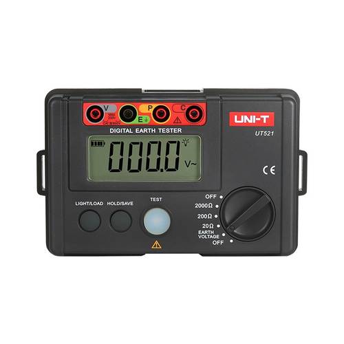 جهاز اختبار مقاومة الأرض الرقمي UT520 – اختبار دقيق بنظام سلكين وثلاثة أسلاك – شاشة LCD مضيئة مع وظائف حفظ البيانات والتنبيه