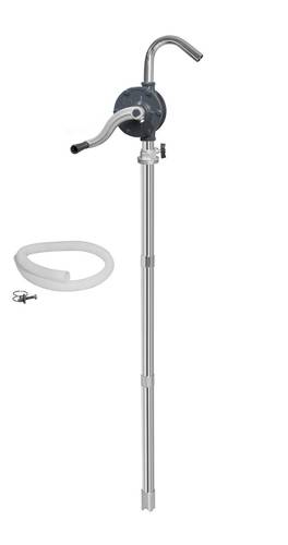 Aluminium Rotary Action Drum Pump for 205 Litre Drums – Hand Operated Barrel Pump for Petroleum-Based Fluids – Includes Suction Tube and 1m Hose