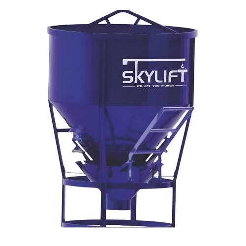 SkyLift 1000L Concrete Column Skip with 2-Meter Flexible Rubber Hose – 8-Inch Diameter – Heavy-Duty Steel Construction – CE Certified for Safe Concrete Pouring