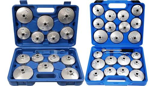 Car Oil Filter Wrench Set - Easy Oil Filter Removal and Replacement - silver