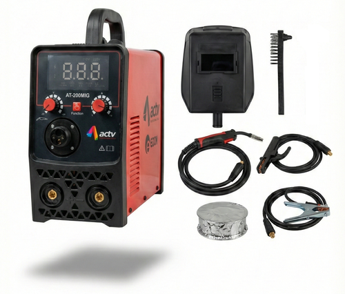 ACTV AT-200MIG Professional 2-in-1 Inverter Welding Machine – 120A MIG/MMA Gasless & Gas Welder, 220V, IGBT Technology with Digital Display