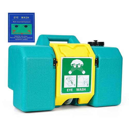 8Gal Portable Eye Wash Station - Wall Mounted, OSHA-Approved Emergency Eyewash Station, Suitable for Laboratories, Factories, Gas Stations, and More