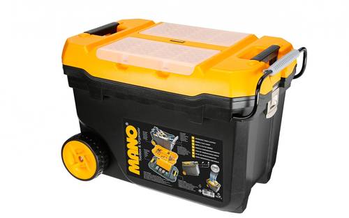 صندوق أدوات متنقل MANO TK-28 بمزلاج معدني 28 بوصة – 380 مم × 595 مم × 420 مم، صندوق أدوات محمول بعجلات