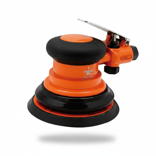 High-Performance 5-Inch Air Random Orbital Sander/Polisher ROS-5 - Professional Taiwanese Pneumatic Buffer for Car Detailing, Metal Finishing, and Industrial Surface Preparation - 10,500 RPM