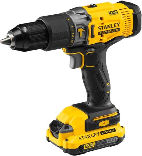 STANLEY FATMAX  V20 18V 2.0Ah Metal Chuck Hammer Drill Driver with 2 Batteries and Kit Box