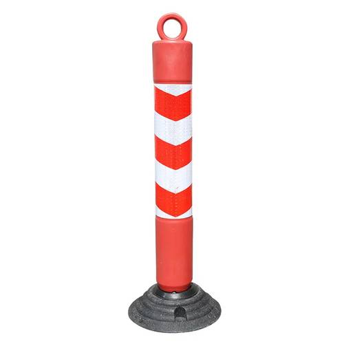 Color Cone Delineator Post with Base - Portable Traffic Cones with White Reflective Band, Heavy Duty Parking Poles for Construction Site Facility Management (Size: 75CM)