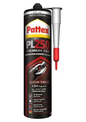 Pattex PL250 High Tack Construction Adhesive - White, 440g