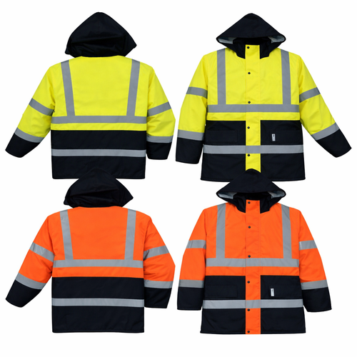 Winter Reflective Safety Jacket – Cold & Rain Resistant, Insulated, Suitable Fit, Available in Multiple Sizes