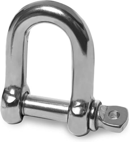 Short Straight Shackle – Stainless Steel (Niro), Rust-Free – Heavy Duty Anchor Shackle for Lifting, Chains, and Rigging Applications