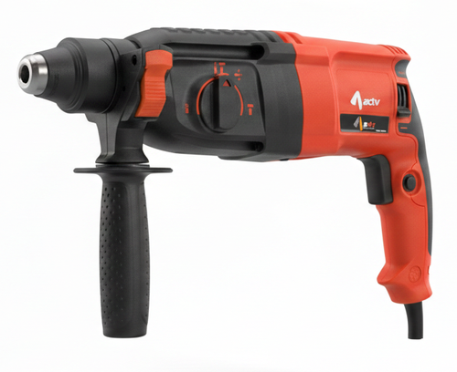 ACTV AT-26 Professional Rotary Hammer Drill - 1050W High Performance, 26mm Drilling Capacity, 1300 RPM, Variable Speed Control with Heavy Duty Carrying Case.