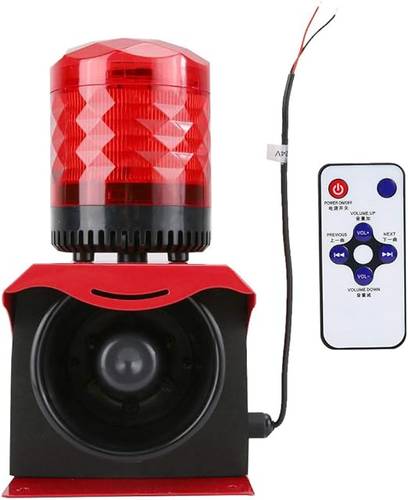 Audible and visual alarm system with remote control, siren with strobe light for industrial sites