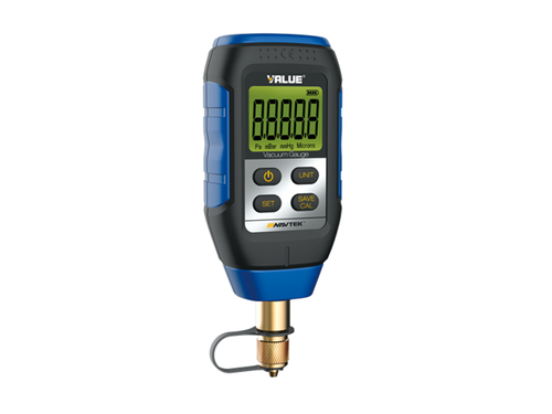  VALUE VMV-1 Professional Digital Vacuum Gauge – High-Precision Pirani Sensor Micron Gauge for HVAC – Leak Detection Alarm, Backlit LCD, 4 Measurement Units, Includes Case & 1/4