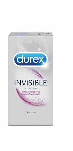 Durex condoms 12 pack Invisible Extra Lubricated 