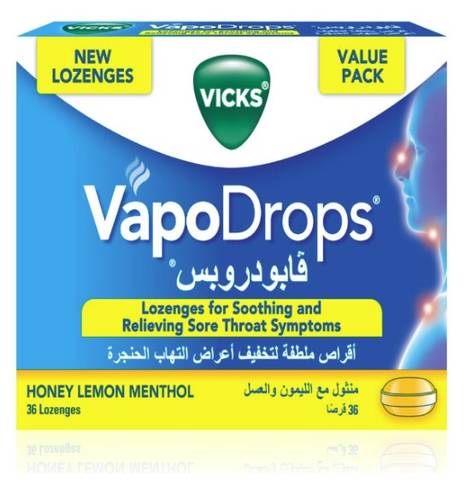 Vicks Vapodrops Honey Lemon 36 Pcs