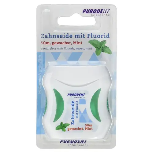 Purodent Waxed Dental Floss 50M Gewachst Mint